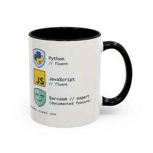 Programmer Mug | Python JavaScript Sarcasm Expert Coder Coffee Cup image 2