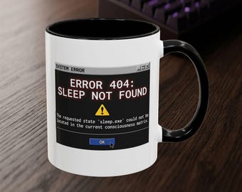 Caneca "Erro 404 - Modo de Suspensão Não Encontrado" | Presente Divertido para Programador | Caneca de Café para Engenheiro de Software | Presente de Humor Tecnológico para Profissionais de TI, Programadores e Desenvolvedores