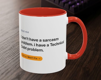 Caneca para Programador com Dívida Técnica - Status Engraçado do Ticket Jira "Não Vou Corrigir" - Presente para Engenheiro de Software - Caneca de Café para Desenvolvedor Sênior - Humor de Escritório