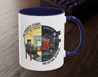 Funny Project Deadline Mug | Software Engineer Gift | Programmer Stress Coffee Cup 11oz 15oz | Project Management Humor | Coding Milestone