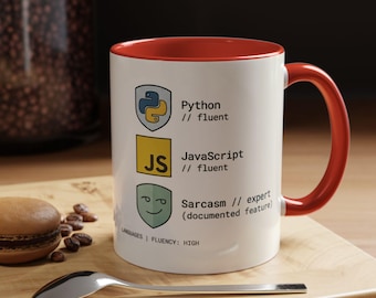 Programmer Mug | Python JavaScript Sarcasm Expert Coder Coffee Cup