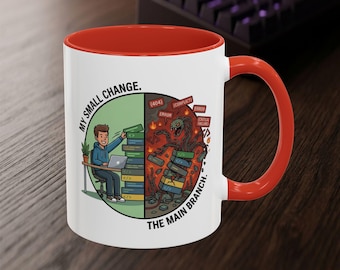 Taza divertida para programadores / Regalo para ingenieros de software / Taza con conflicto de fusión de Git / Taza de café con humor sobre programación de 325 ml / Vida de programador