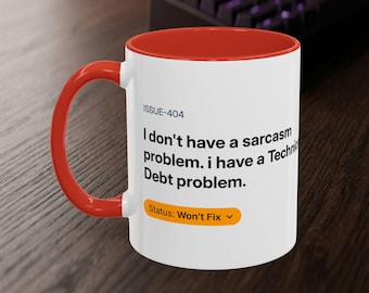 Taza de programador: deuda técnica, estado de "no lo arreglaré", taza de humor para ingenieros de software