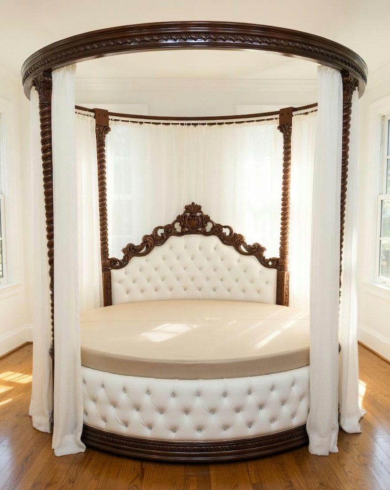 luxury round 4 poster canopy bed