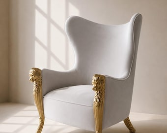 Vintage Accent Chair - Antique French baroque Furniture for Living Room Decor