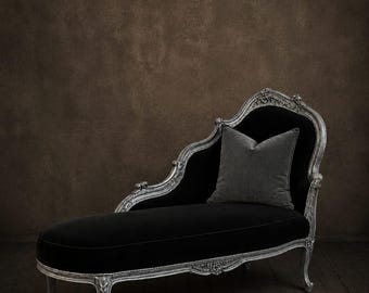 Antique Ottoman Couch | Upholstered Teak Wood Sofa | Vintage Living Room Furniture| French Louis XV