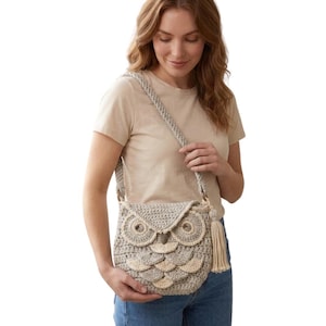 Athena Owl Bag Crochet Pattern –Vintage-Inspired Shell Stitch Bag – DIY Crochet Handbag Tutorial PDF