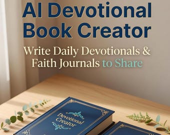 AI Devotional Book Creator | Daily Devotional & Faith Journal Prompt Kit | Reflections, Prayers and Reading Plans | Instant Download