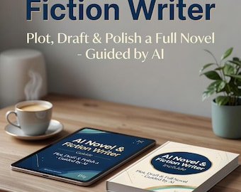 AI Novel - Fiction Writing Prompt Kit | Plot, Draft and Edit a Full Book | Story Outline & Character Builder | Instant Download