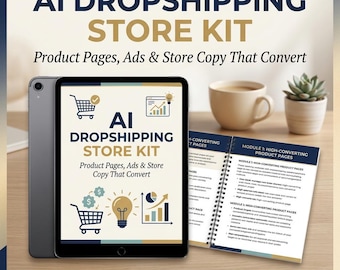 AI Dropshipping Store Kit | Product Pages, Ad Copy, Store Copy & Email Flow Prompt Kit | E-Commerce | Instant Download