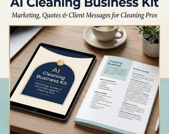 AI Cleaning Business Kit | Service Menu, Quotes, Flyers & Client Message Prompt Kit | Cleaning Company Toolkit | Instant Download