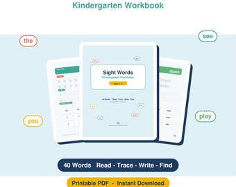 Quaderno di esercizi per l'apprendimento delle parole più comuni nella scuola dell'infanzia / Esercizi di Dolch Pre-Primer e Primer (download in PDF)