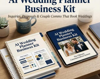 AI Wedding Planner Business Kit | Inquiry Replies, Proposals, Couple & Vendor Comms Prompt Kit | Wedding Pros | Instant Download