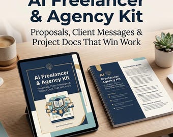 AI Freelancer & Agency Client Kit | Proposals, Cold Outreach, Scope and Client Email Prompt Kit | Win More Work | Instant Download