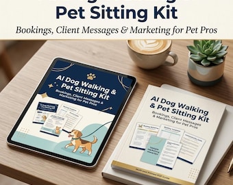 AI Dog Walking & Pet Sitting Kit | Service Menu, Booking Messages, Marketing and Client Comms Prompt Kit | Pet Pros | Instant Download