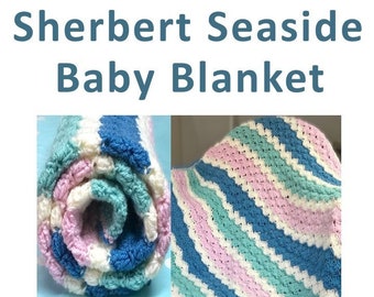 Sherbert Seaside Crochet Baby Blanket Pattern