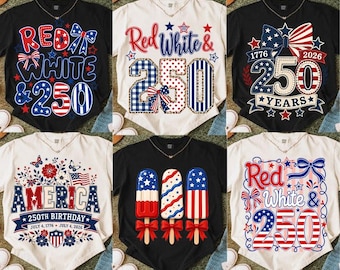 America 250th Anniversary PNG Bundle, 1776-2026 Designs | Fourth of July PNG | America's Birthday Pngs | 4th of July Png Designs | Girly Png