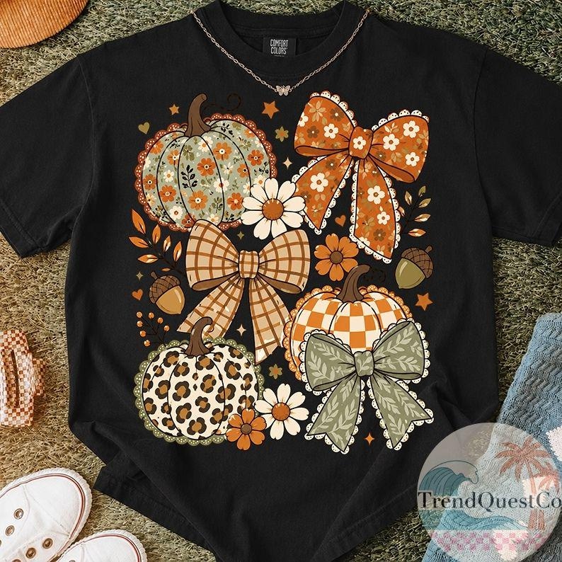 Preppy Fall PNG Bundle, Preppy Fall PNG, Coquette Pumpkin Patch PNG, Retro Autumn Bow Design, cozy season png, Cute Fall Sublimation Bundle image 8