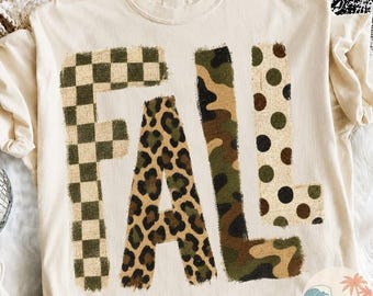 Preppy Camo Herbstkürbis Western-PNG, Kariertes Camo Herbst-Vibes Distressed Coquette Schleife, Camouflage Kürbis Design PNG, Camo Gemütliche Jahreszeit