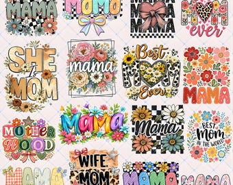Mothers Day Png Bundle Floral Mom Best Mom Ever Coquette Bow Mind Your Own Motherhood Checkered Mama Sarcastic Mom Life Trendy Shirt Png