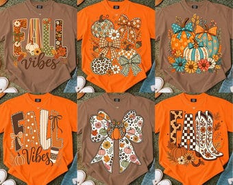 Preppy Fall PNG Bundle, Preppy Fall PNG, Coquette Pumpkin Patch PNG, Retro Autumn Bow Design, cozy season png, Cute Fall Sublimation Bundle