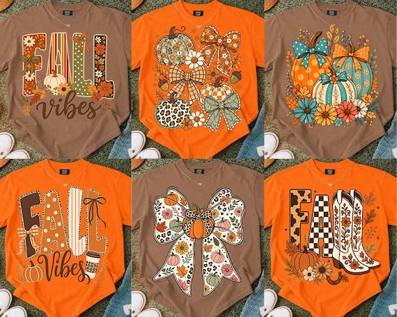 Preppy Fall PNG Bundle, Preppy Fall PNG, Coquette Pumpkin Patch PNG, Retro Autumn Bow Design, cozy season png, Cute Fall Sublimation Bundle