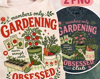 Gardening Obsessed Club PNG Potted Plant Garden Humor Preppy doodle, Plant Lover png Funny Gardener Gift Plant Lover Design Digital Download
