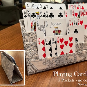 Porte-cartes à jouer - Patron de couture facile, instructions étape par étape 5 poches sans couture centrale, lesté - Samba, Mains et pied, Uno No Mercy
