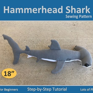 Hammerhead Shark Sewing Pattern - Beginner Sewing Machine Step-by-Step Tutorial with Traceable Template
