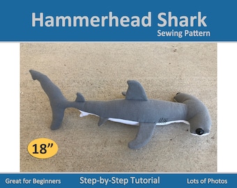 Hammerhead Shark Sewing Pattern - Beginner Sewing Machine Step-by-Step Tutorial with Traceable Template