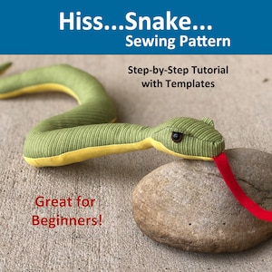 Snake Sewing Pattern with Templates Beginner PDF Step-by-Step Tutorial