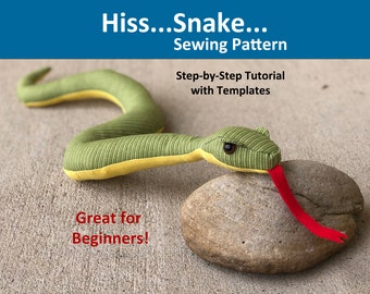 Snake Sewing Pattern with Templates Beginner PDF Step-by-Step Tutorial