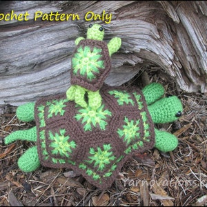 Turtle CROCHET PATTERN Mommy Turtle and Baby Turtle Rattle Stuffed Animal Baby Shower Gift Toy image 3