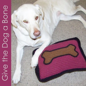 Dog Bone CROCHET PATTERN PDF Decorative Throw Pillow image 1