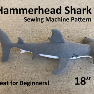 Hammerhead Shark Sewing Pattern Beginner Sewing Machine Step-by-Step Tutorial with Traceable Template image 2