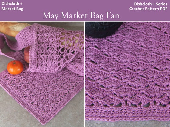 Dishcloth and Market Bag Crochet Pattern PDF Mesh Bag Tote Reusable Grocery Bag Sack Dish Cloth Washcloth Wash Cloth Dish Rag Etsy