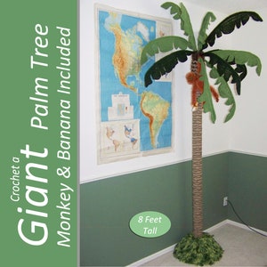 Giant Palm Tree - Crochet Pattern PDF with Crochet Monkey and Crochet Banana - Jungle Theme Nursery Idea