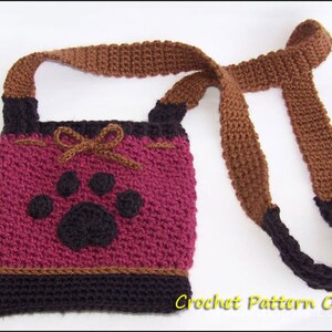 Dog Treat Pouch CROCHET PATTERN Dog Paw Purse image 2