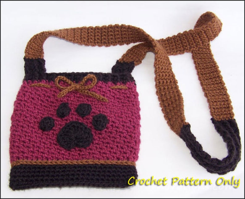 Dog Treat Pouch CROCHET PATTERN Dog Paw Purse image 2