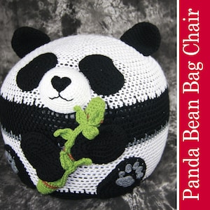 Panda Bean Bag Chair Ottoman Pouf CROCHET PATTERN PDF and Bamboo image 1