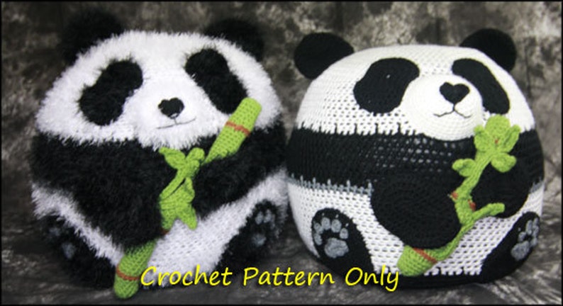 Panda Bean Bag Chair Ottoman Pouf CROCHET PATTERN PDF and Bamboo image 5