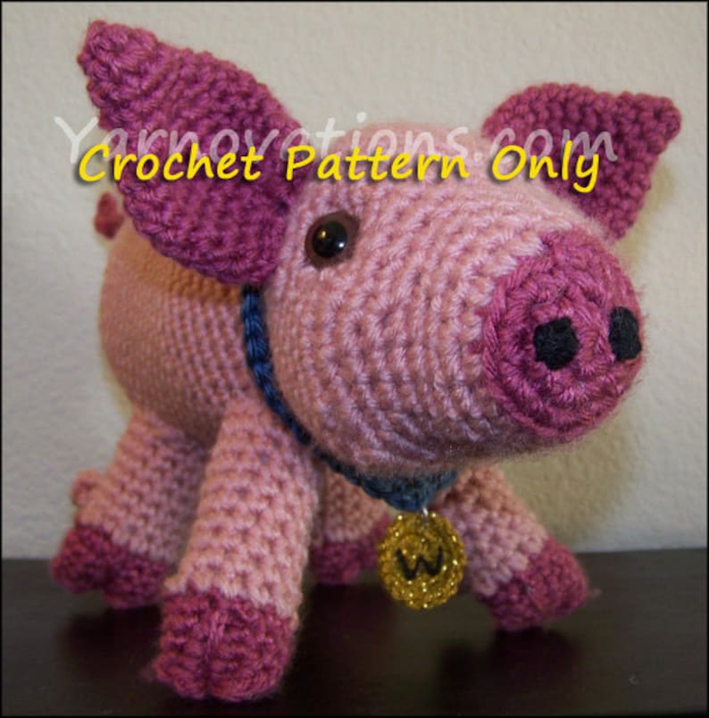 Boar, Mounted Wild Boar's Head Crochet Pattern PDF Pig Swine Hog Sow Porker and pig stuffed animal image 4