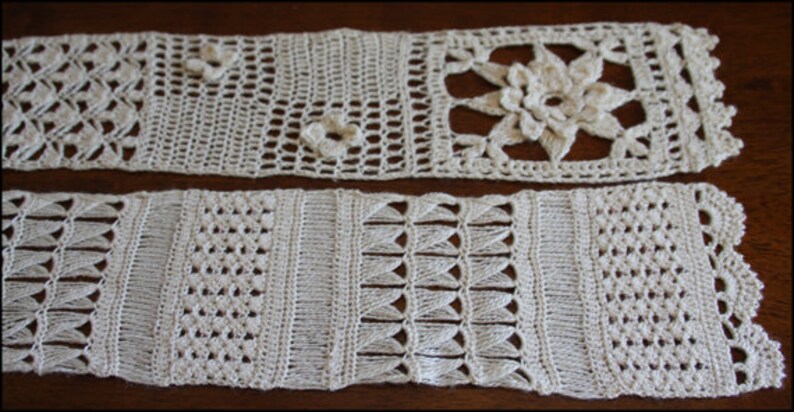 2 Lacy Scarves Beaded Broomstick Lace and Floral Scarf CROCHET PATTERN from Twins Face Off Design Challenge image 6