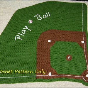 Play Ball Baseball Bean Bag Chair, Ball Diamond Baby Blanket, Bunting and Pennant CROCHET PATTERN image 4