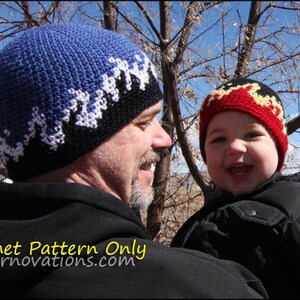 Flame Beanies and Mittens CROCHET PATTERN Fire Hat for the whole family image 3