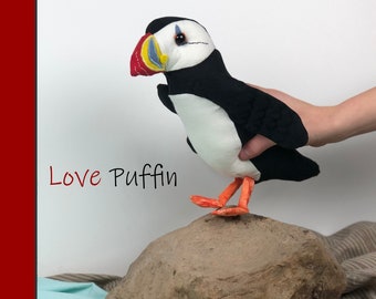 Puffin Sewing Pattern with Templates - Step by Step Instructions with Photos - 2 Sizes - Bird Stuffed Animal