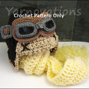 Aviator Costume Crochet Pattern PDF Hat Goggles Scarf baby child boy girl men women teen tween man womanWinter Hat or Halloween Costume image 6