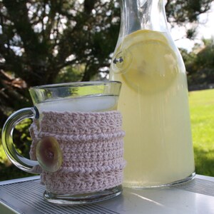 Dishcloth and Cup Cozies CROCHET PATTERN PDF Star Stitch Tapered Glass, Mug, Mason Jar cup cozy and Dishcloth Set dish cloth dish rag image 6