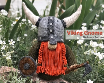 Viking Gnome Pin Loom Pattern Step by Step Tutorial