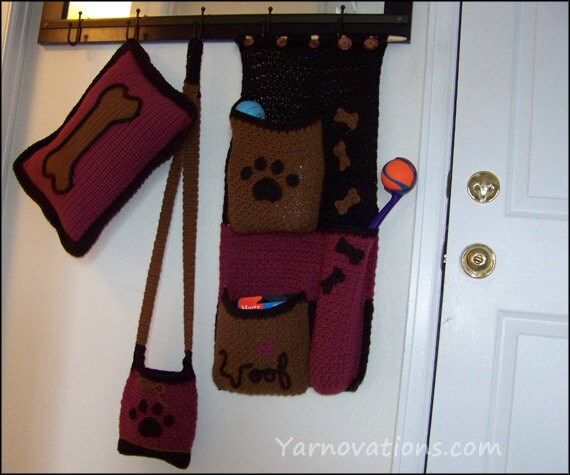 Dog Days Trio Crochet Pattern Dog Bone Pillow Paw Purse Etsy
